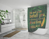 Bible Verses Premium Oxford Fabric Shower Curtain - No Evil Shall Befall You ~Psalm 91:10~ Design 9