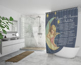 Bible Verses Premium Oxford Fabric Shower Curtain - Prayer for Provision & Protection ~Psalm 23:1-6~ (Design: Angel 3)