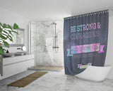 Bible Verses Premium Oxford Fabric Shower Curtain - Lord Is With You Wherever You Go ~Joshua 1:9~ Design 11