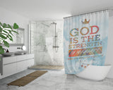Bible Verses Premium Oxford Fabric Shower Curtain - God Is The Strength Of My Heart ~Psalm 73:26~ Design 8