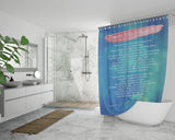Bible Verses Premium Oxford Fabric Shower Curtain - Prayer for Protection ~Psalm 91:9-16~ (Design: Dreamy 1)