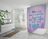 Bible Verses Premium Oxford Fabric Shower Curtain - Lead Me To The Rock That Is Higher Than I ~Psalm 61:2~ Design 6
