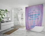 Bible Verses Premium Oxford Fabric Shower Curtain - Lead Me To The Rock That Is Higher Than I ~Psalm 61:2~ Design 1