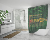 Bible Verses Premium Oxford Fabric Shower Curtain - No Evil Shall Befall You ~Psalm 91:10~ Design 3