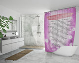 Bible Verses Premium Oxford Fabric Shower Curtain - Prayer for Protection ~Psalm 91:9-16~ (Design: Misty 3)