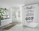Bible Verses Premium Oxford Fabric Shower Curtain - God Is A Refuge For Us ~Psalm 62:8~