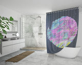 Bible Verses Premium Oxford Fabric Shower Curtain - Lord Is With You Wherever You Go ~Joshua 1:9~ Design 13