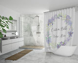 Customizable Artistic Minimalist Bible Verse Luxury Oxford Fabric Shower Curtain With Your Signature (Design: Square Garland 6)