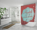 Bible Verses Premium Oxford Fabric Shower Curtain - Faith Can Move Mountains ~Matthew 17:20~ Design 6