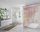 Bible Verses Premium Oxford Fabric Shower Curtain - Prayer for Protection ~Psalm 91:9-16~ (Design: Watercolor 2)