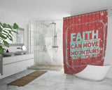 Bible Verses Premium Oxford Fabric Shower Curtain - Faith Can Move Mountains ~Matthew 17:20~ Design 11