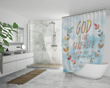 Bible Verses Premium Oxford Fabric Shower Curtain - God Is The Strength Of My Heart ~Psalm 73:26~ Design 14
