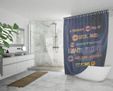 Bible Verses Premium Oxford Fabric Shower Curtain - It Will Not Come Near You ~Psalm 91:7~ Design 9
