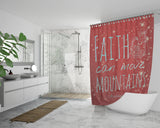 Bible Verses Premium Oxford Fabric Shower Curtain - Faith Can Move Mountains ~Matthew 17:20~ Design 3