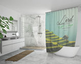 Bible Verses Premium Oxford Fabric Shower Curtain - The Lord Is My Rock & Fortress ~Psalm 18:2~