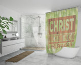 Bible Verses Premium Oxford Fabric Shower Curtain - Christ Strengthens Me ~Philippians 4:13~ Design 9