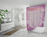 Bible Verses Premium Oxford Fabric Shower Curtain - Prayer for Protection ~Psalm 91:1-8~ (Design: Misty 3)