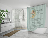 Bible Verses Premium Oxford Fabric Shower Curtain - Prayer for Provision & Protection ~Psalm 23:1-6~ (Design: Angel 1)