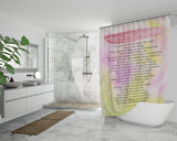 Bible Verses Premium Oxford Fabric Shower Curtain - Prayer for Protection ~Psalm 91:9-16~ (Design: Watercolor 3)