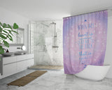 Bible Verses Premium Oxford Fabric Shower Curtain - Lead Me To The Rock That Is Higher Than I ~Psalm 61:2~ Design 3