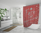 Bible Verses Premium Oxford Fabric Shower Curtain - Faith Can Move Mountains ~Matthew 17:20~ Design 15
