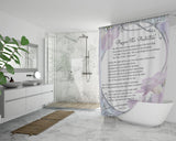 Bible Verses Premium Oxford Fabric Shower Curtain - Prayer for Protection ~Psalm 91:1-8~ (Design: Flower Frame 3)