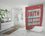 Bible Verses Premium Oxford Fabric Shower Curtain - Faith Can Move Mountains ~Matthew 17:20~ Design 2
