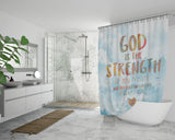 Bible Verses Premium Oxford Fabric Shower Curtain - God Is The Strength Of My Heart ~Psalm 73:26~ Design 12