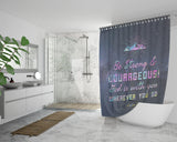 Bible Verses Premium Oxford Fabric Shower Curtain - Lord Is With You Wherever You Go ~Joshua 1:9~ Design 10