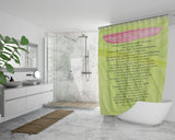 Bible Verses Premium Oxford Fabric Shower Curtain - Prayer for Protection ~Psalm 91:9-16~ (Design: Leaf 1)