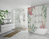 Customizable Artistic Minimalist Bible Verse Luxury Oxford Fabric Shower Curtain With Your Signature (Design: Rectangle Garland 3)