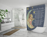 Bible Verses Premium Oxford Fabric Shower Curtain - Prayer for Protection ~Psalm 91:9-16~ (Design: Angel 3)