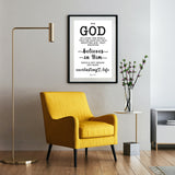 Minimalist Typography Poster - Believe In Him For Everlasting Life ~John 3:16~