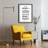 Minimalist Typography Poster - Guard Your Heart Through Christ Jesus ~Philippians 4:7~