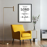 Minimalist Typography Poster - Rejoice And Be Glad ~Psalm 118:24~