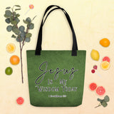 Limited Edition Premium Tote Bag - Jesus Is My Wisdom Today (Design: Textured Green)