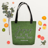 Limited Edition Premium Tote Bag - Jesus Is My Wisdom Today (Design: Textured Green)