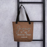 Limited Edition Premium Tote Bag - Jesus Is My Wisdom Today (Design: Textured Brown)