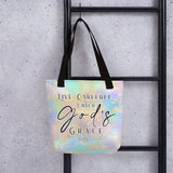 Limited Edition Premium Tote Bag - Live Carefree Under God's Grace (Design: Golden Spring)