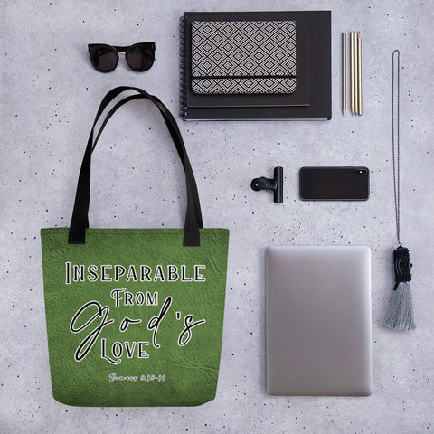 Limited Edition Premium Tote Bag - Inseparable From God's Love (Design: Textured Green)
