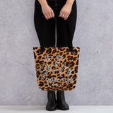 Limited Edition Premium Tote Bag - Let Go, Let God's Grace Flow (Design: Leopard)