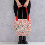 Limited Edition Premium Tote Bag - Jesus Is My Wisdom Today (Design: Mermaid Scales Pink)