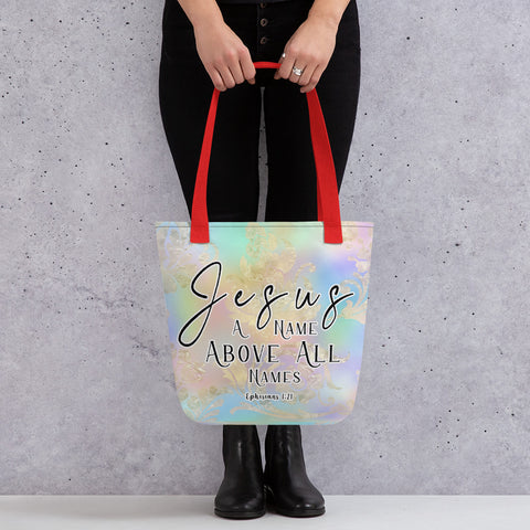 Limited Edition Premium Tote Bag - Jesus A Name Above All Names (Design: Golden Spring)