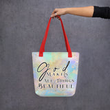 Limited Edition Premium Tote Bag - God Makes All Things Beautiful (Design: Golden Spring)