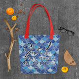 Products Limited Edition Premium Tote Bag - God Makes All Things Beautiful (Design: Mermaid Scales Blue)