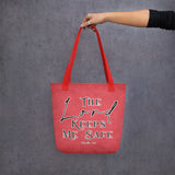 Limited Edition Premium Tote Bag - The Lord Keeps Me Safe (Design: Textured Red)