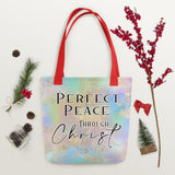 Limited Edition Premium Tote Bag - Perfect Peace Through Christ (Design: Golden Spring)