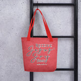 Limited Edition Premium Tote Bag - Receive Jesus' Joy Today (Design: Textured Red)