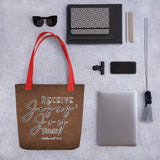 Limited Edition Premium Tote Bag - Receive Jesus' Joy Today (Design: Textured Brown)