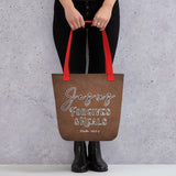 Limited Edition Premium Tote Bag - Jesus Forgives & Heals (Design: Textured Brown)